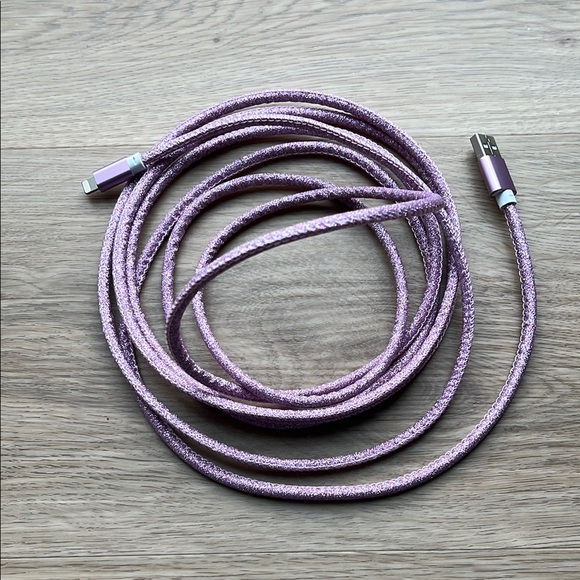 Sarina 10ft Pink/Purple USB Charging Cable IPhone Charger - Picture 3 of 11